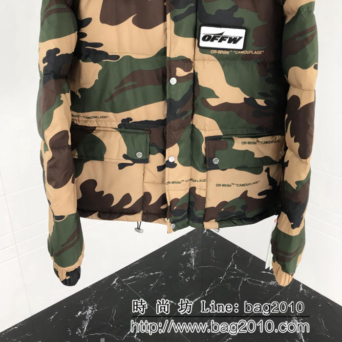 OFF-WHITE 迷彩河豚印花 時尚迷彩羽絨 男款夾克  ydi1697